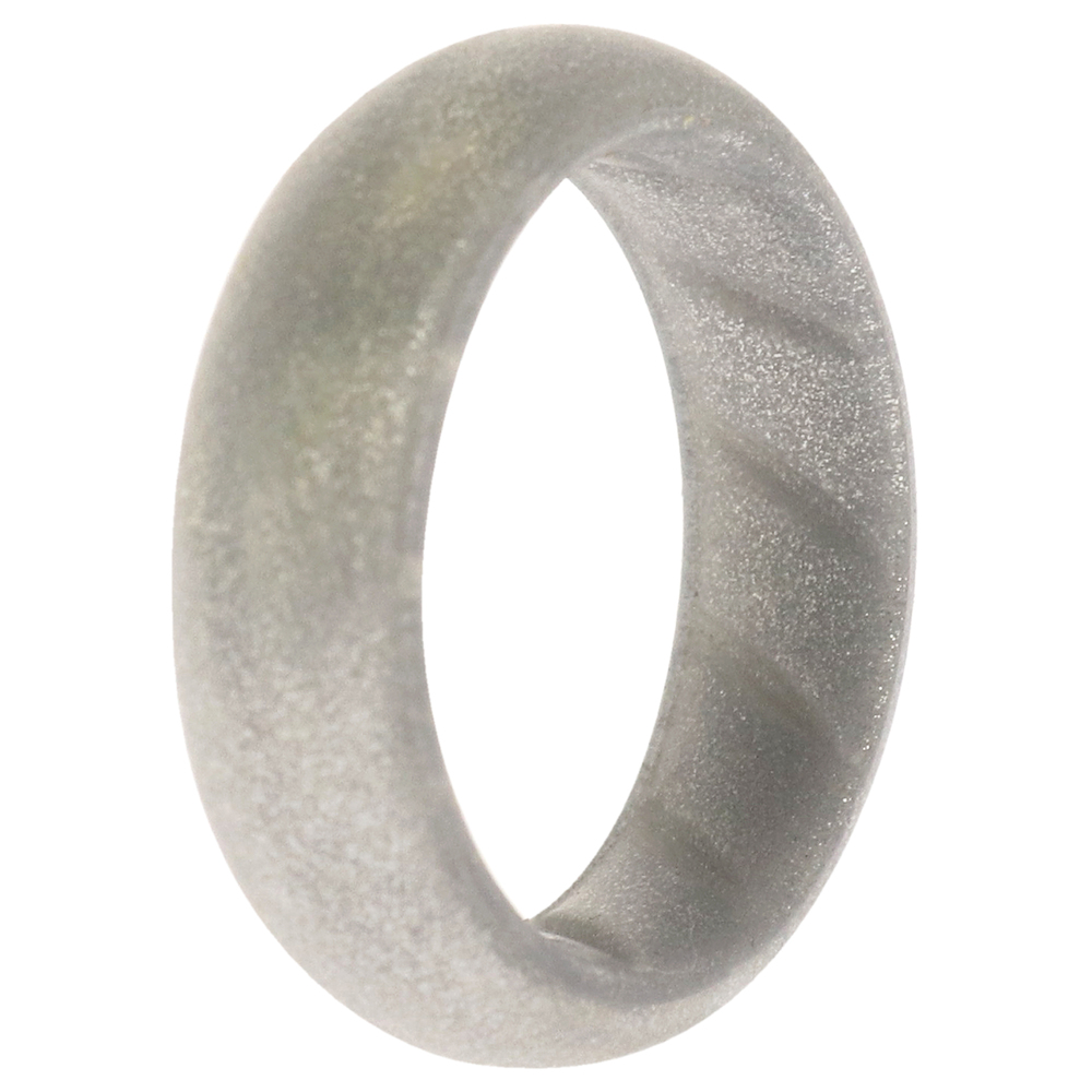 Silicone Wedding BR Solid Ring - Basic-Silver by ROQ for Women - 4 mm Ring